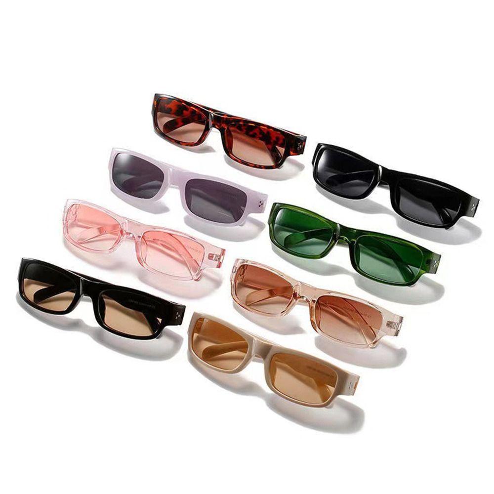 UV400 Protection Black Shades Narrow Square Frame Driving Glasses  for Women Men