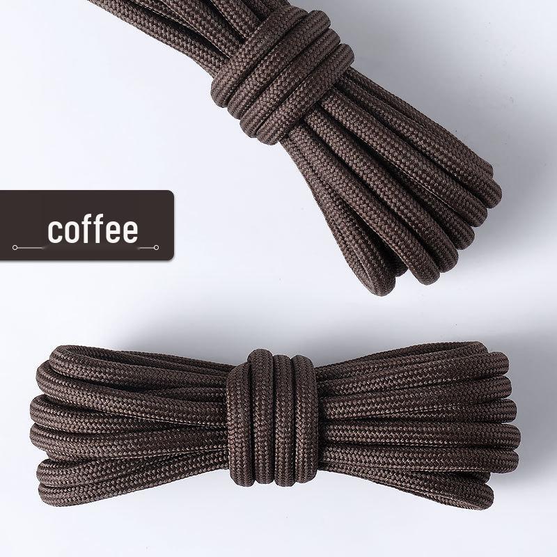 Wild Elephant Colorful Thickened Round Shoelaces for Outdoor Hiking & Sports Shoes - Black & White, One Pair