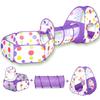 Popular Foldable Children's Tent & Tunnel Playhouse with Basketball and Ocean Ball Pit
