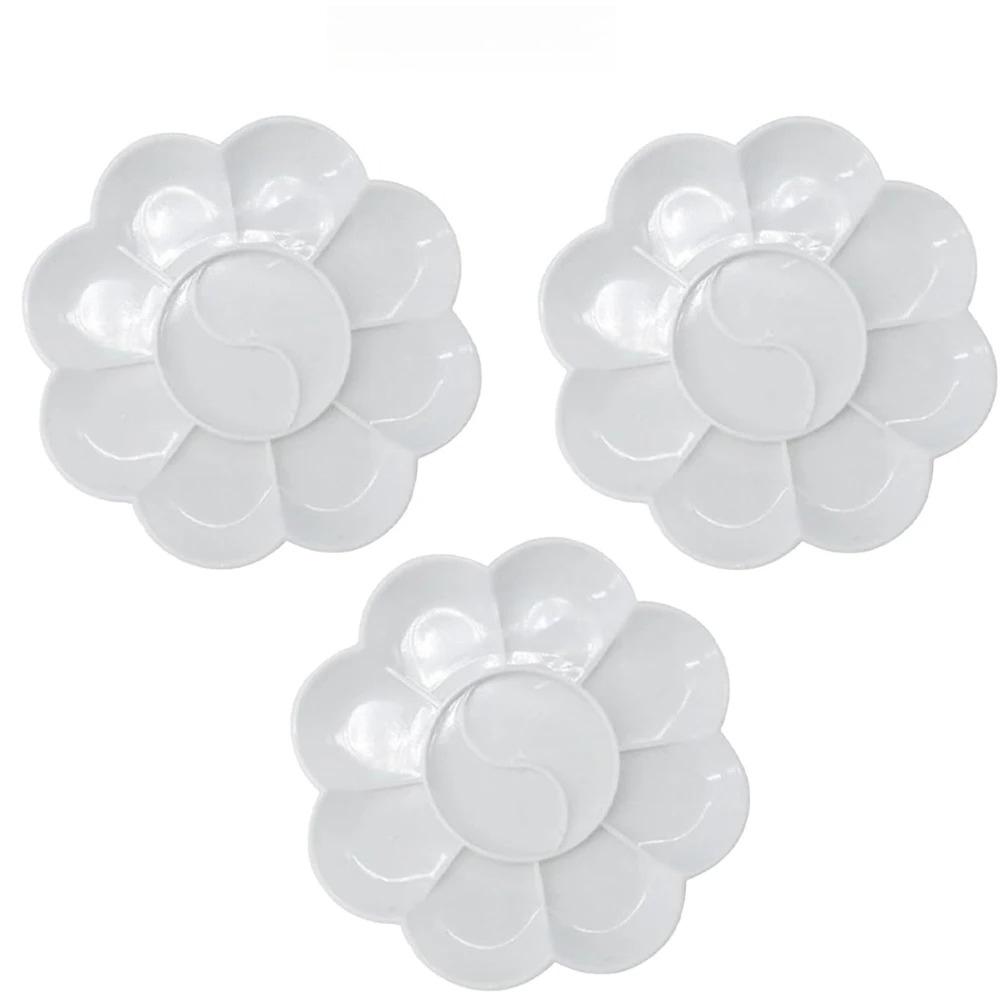 1-5PCS Flower Painting Palette Wells Plastic Reusable Artists Acrylic Watercolor Oil Portable Easy Clean Mixing Tray