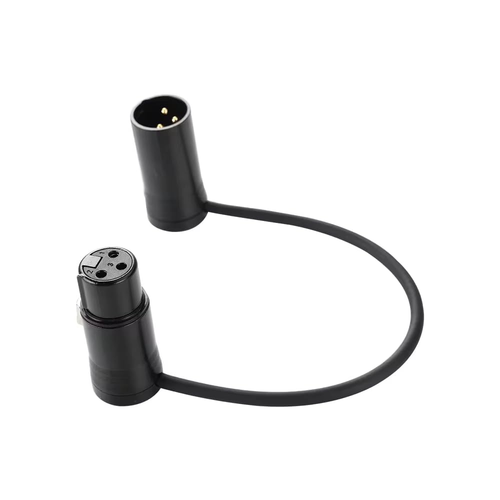 Adaptador Compacto XLR para Micrófono para Soldar - Conector Hembra de 3 Pines Chapado en Oro, Enchufe de Audio Ajustable en Ángulo Recto de 90° para Esquina de Cable Fino DIY