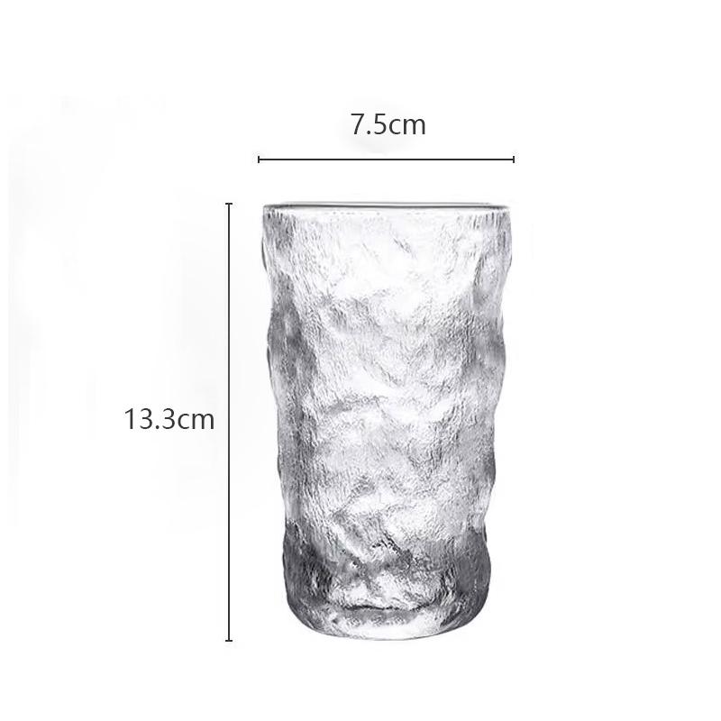 Beverage Cup Glass Drinkware Glacier Patterned Glass Cup with/without Handle Household Women Frosted Water Bottle Drinking Cups