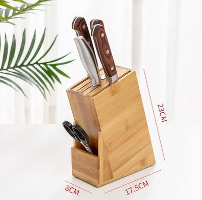 Knife Shelf Wood Kitchen Knife Holder Multifunctional Storage Rack Tool Holder Bamboo Knife Block Stand Kitchen Accessories