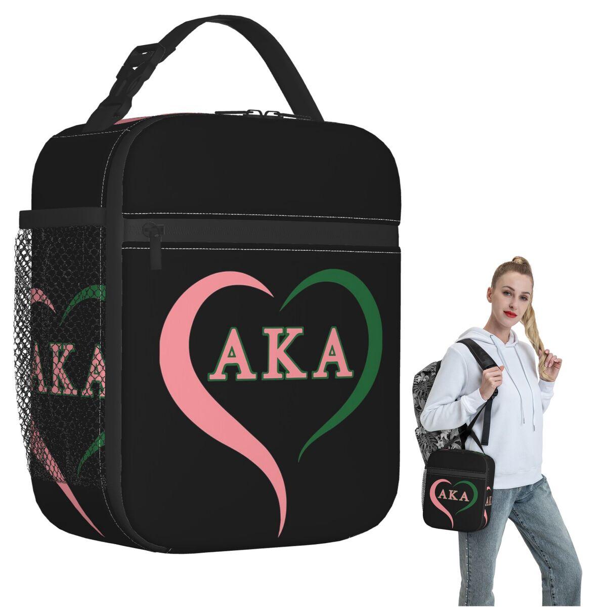 Sorority Gifts AKA Insulated Lunch Bag for Women Children Portable Food Boxes Thermal Lunch Box Tote One Size