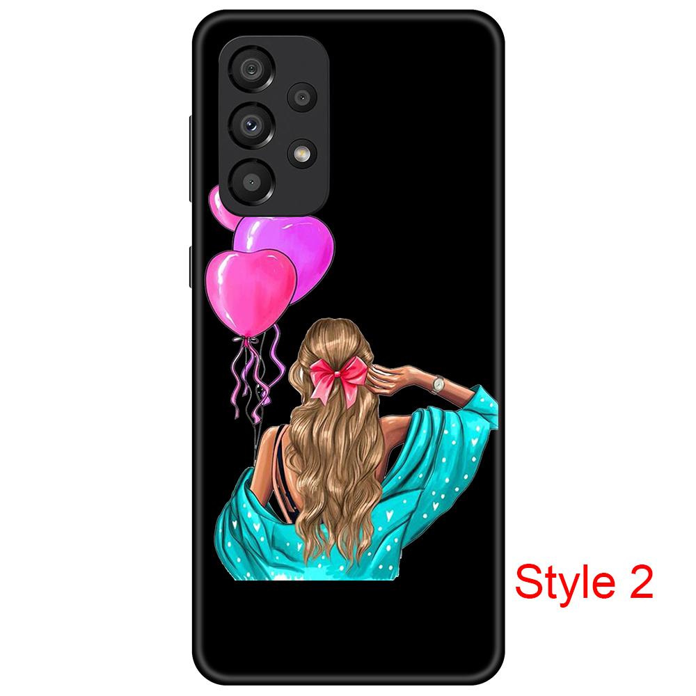 For Galaxy A33 5G Case, Samsung A33 5G Cute Case Girls, Black Slim Anti Scratch Soft TPU Phone Cover Shockproof Protective Case