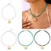 Stylish Acrylic Sun Pendant Bohemian Necklace Versatile Layering Jewelry Accessory For Casual Or Formal Outfits