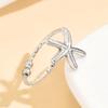 Ocean Series Starfish Open Ring - Casual Resort Style Stainless Steel Accessory