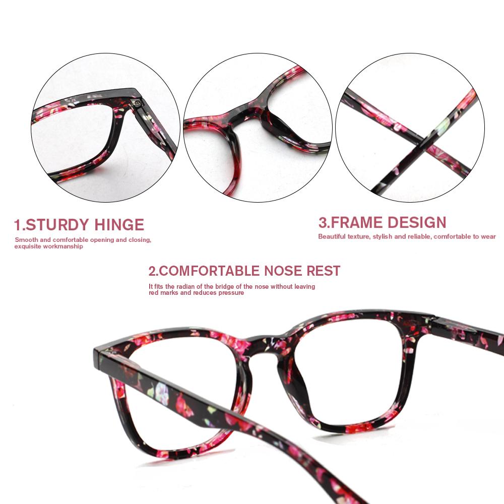 TUREZING Reading Glasses Women Fashion Flower Pattern HD Lenses Spring Hinges Prescription Glasses 1 0 2 0 3 0