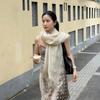 Solid Color Silk Scarf Long Hijab Scarf Fashion Warm Shawl  Autumn and Winte