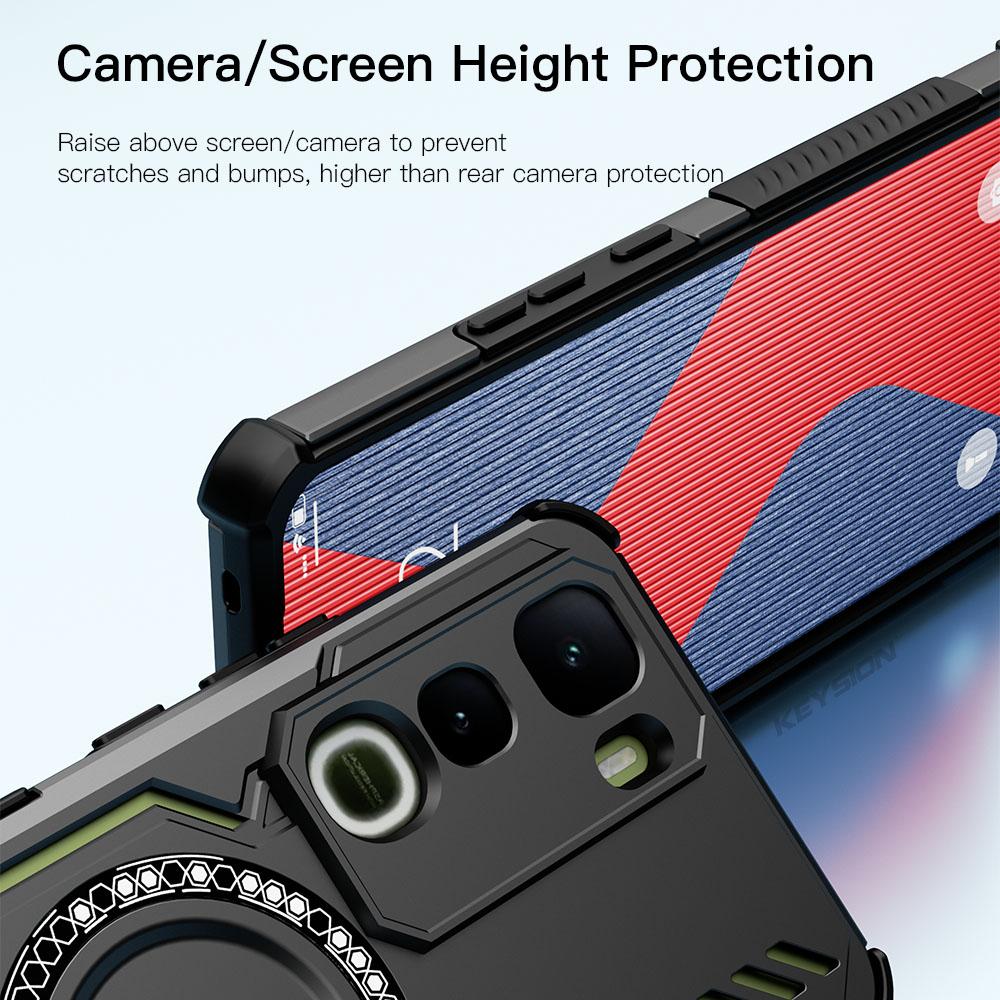 KEYSION Hollow Heat Dissipation Case for IQOO Z10 Lite Soft Silicone+PC Magnetic Cooling Shockproof Phone Cover for IQOO Z10 Lite