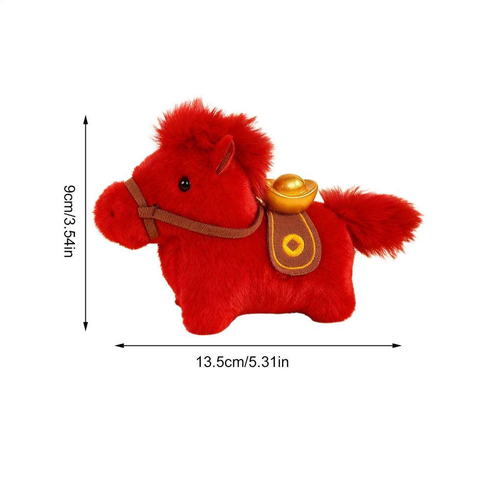 2026 New Year Home Decor Ornaments Chinese yuan Bao Good luck Chinese Plush Horse New Year Mascot Decor for The Year Of Horse