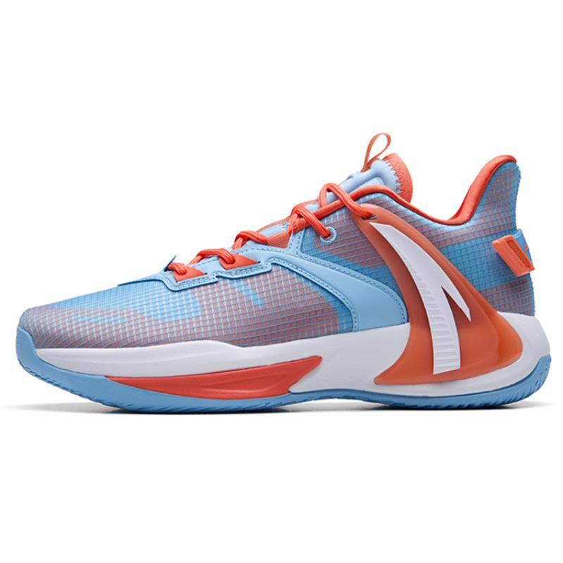 Anta Swoosh 2.0 Basketball Shoes Men's Low Top Waterfall Blue/Chrysanthemum Orange Sneakers 112231606-6