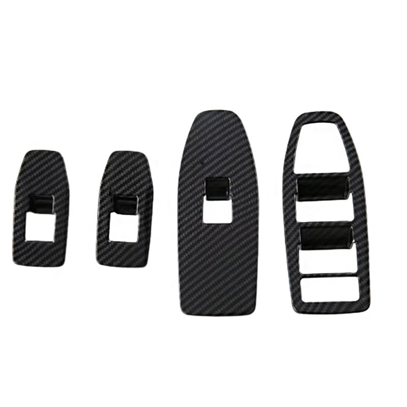 Car Door Window Lift Switch Panel Cover Sticker Trims for BMW X1 Carbon Fiber Grain Interior Armrest Door Decorative Trim