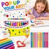 3D Aufquellende Farbe Stifte Set, 12 Farben Expandierende Stoffmalstifte für T-Shirt DIY Zubehör für Kinder