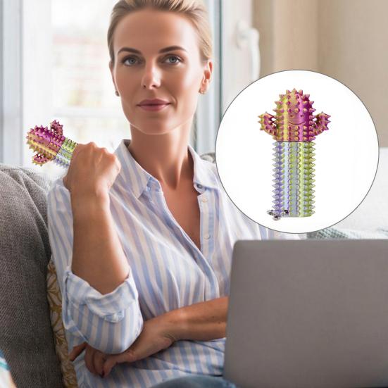 Stress Relief Spiky Cactus Fidget Toy Textured PLA Smiling Cactus Toy Portable Travel Cactus Pain Stimming Tool Sensory Toy
