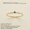 eManco Gold-Plated Non-Constricting Ring for Women - Thin Band with Tiny Diamond Accents and December Birthstone