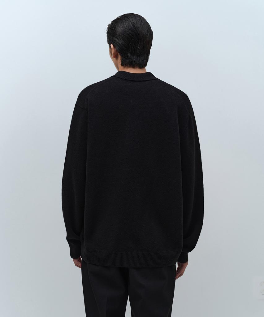 MUSINSA STANDARD [Victoria Wool] Minimal Collared Knit [Black]
