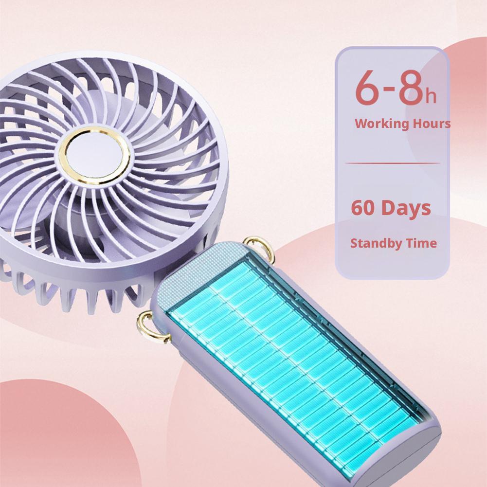 Portable Handheld Mini Fan 6 Speed 90° Foldable Fan LED Digital Display 3600mAh Rechargeable Cooling Fan for Outdoor Travel