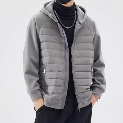 Herren Patchwork Kapuzenjacke, Herbst/Winter 2025: Modischer, vielseitiger Outdoor-Baumwollmantel - Warm, winddicht, lässiges Oberteil