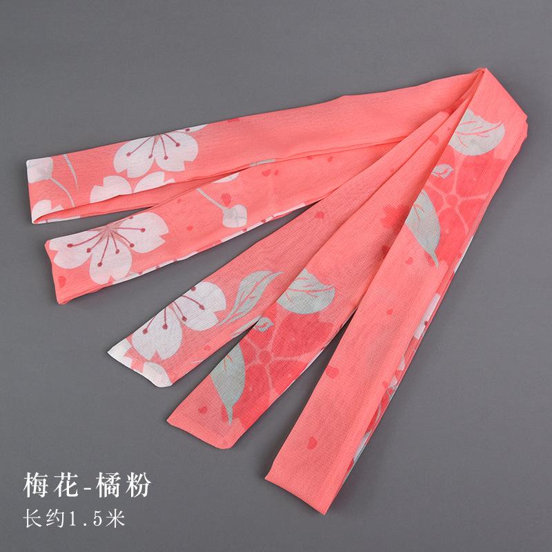 Chinese Style Headband Antique Hanfu Costume Headdress Chiffon Printing Traditional Hair Band Headwear for Women Ribbon HairRope