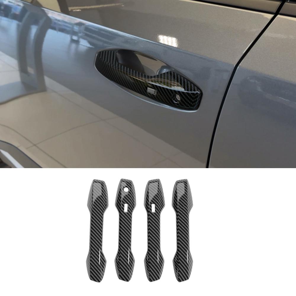 For Nissan Kicks 2025 2026 ABS Carbonfiber Exterior Side Door Handle Cover Door Bowl Cap Sticker Cover Trim External Accessories