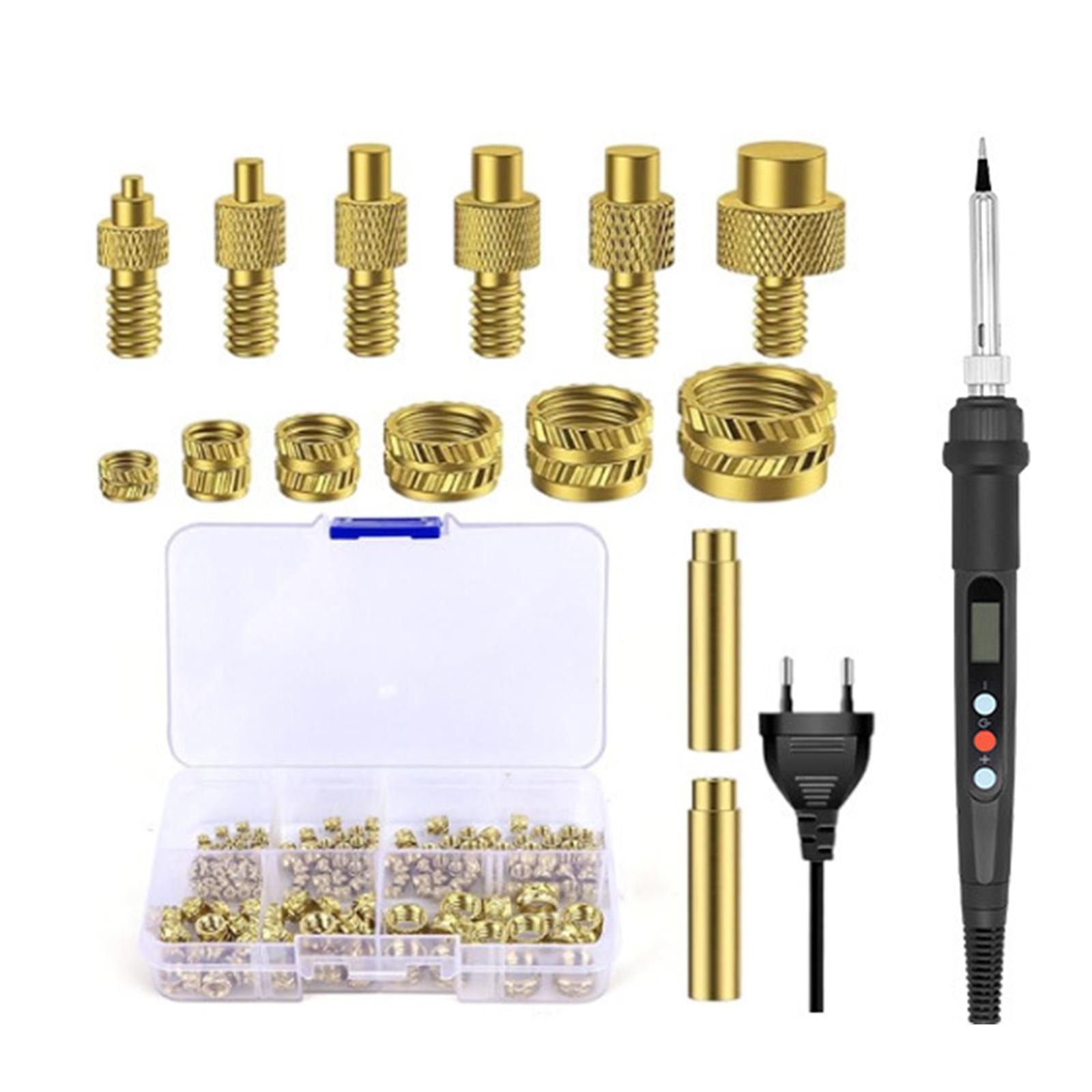 

Threaded Inserts Soldering Tips Set 80W LED Temperature Adjustable Soldering Iron with Thread Inserts Soldering Tips