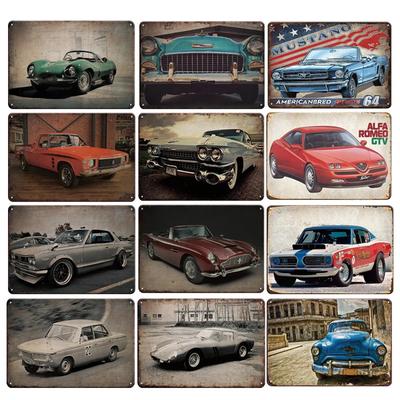 Vintage Car Tin Sign Classic Vehical Tinplate Poster Metal Wall Plate Signs Decor Bar Garage Decorative Plaques Art Pin Up Bo