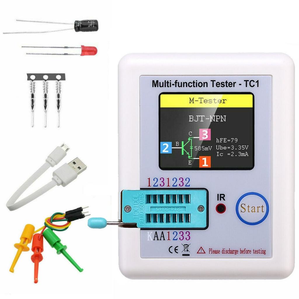 1,8palcový LCR TC1 TFT LCD displej Dioda Trioda Kondenzátor Rezistor Multimetrový Tester tranzistorů Tester MOSFET NPN PNP Triak MOS