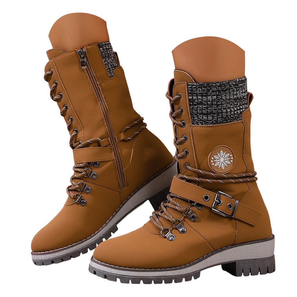 Large Size Fashionable Women's Shoes Winter Ladies High Top Boots With Belt Woolen Suede Boots for Women Knee High Wide Calf