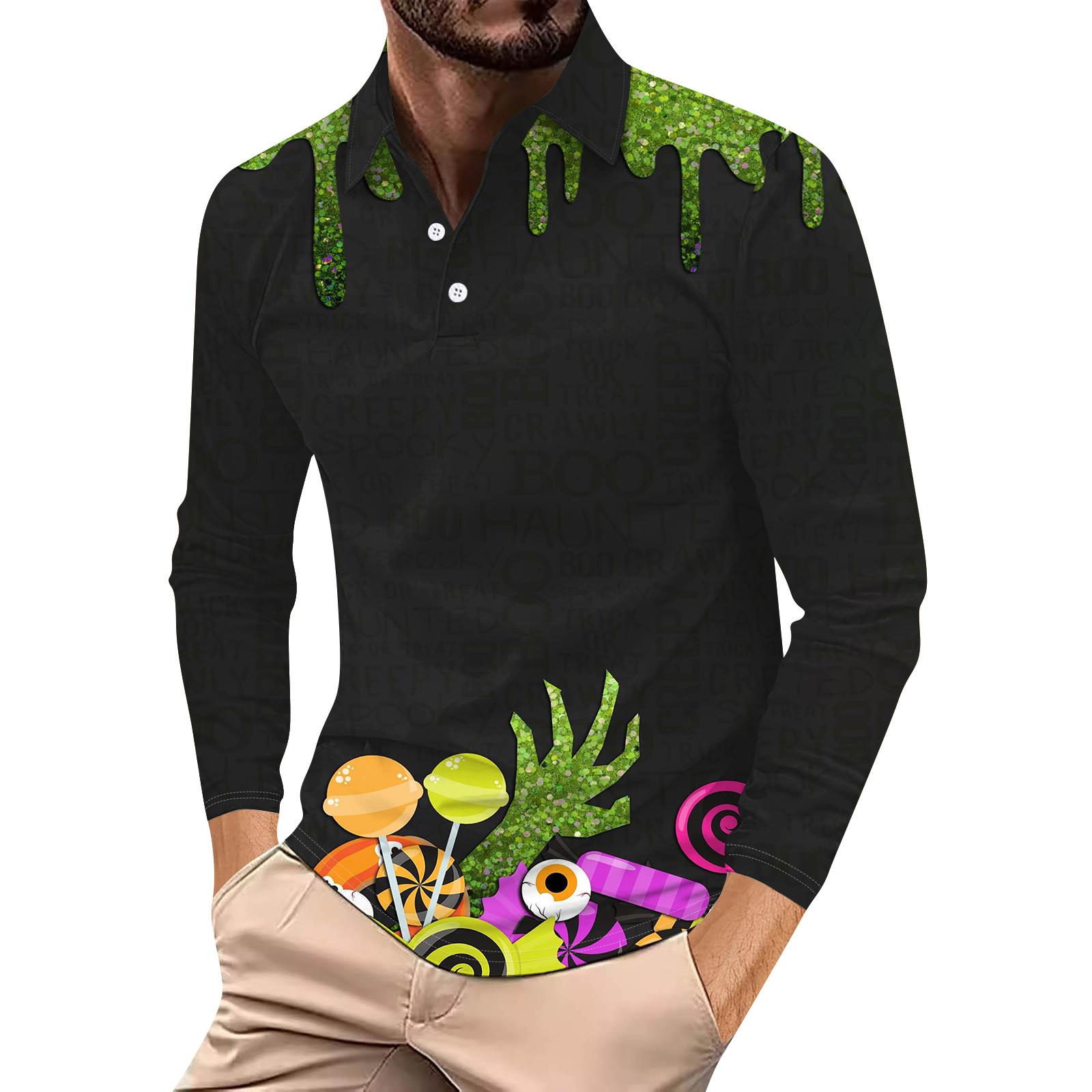 Мужская рубашка с длинными рукавами и воротником на пуговицах — фото 2