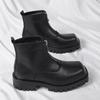 British Style Men High Top Outdoor Waterproof Boots Fashion Casual Leather Thick Bottom Short Boots High Quality Round Toe Boots