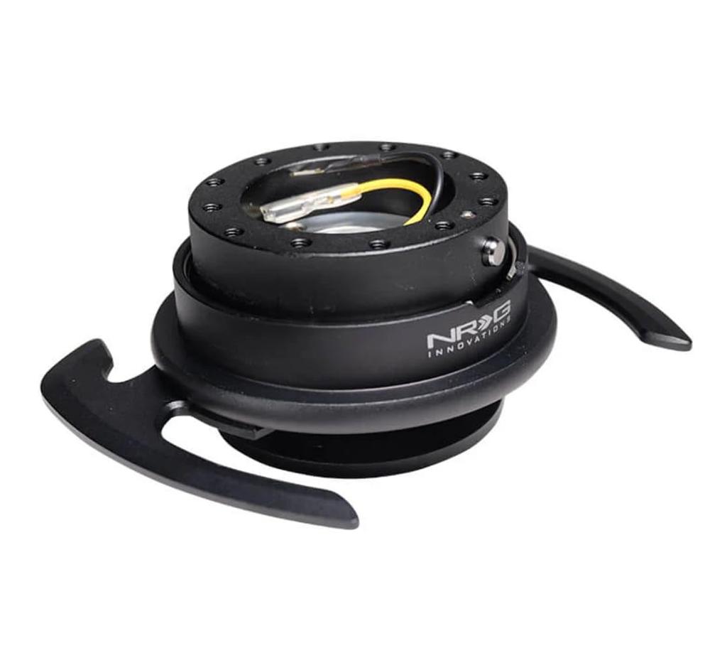NRG Innovations GEN Steering Wheel Quick Release Kit Black with Black 6x70 and 6x74mm Bolt Pattern NRG-SRK-700BK 4.0 Adapter, Body/Handle Ring,