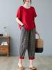 New Arrival 2 Piece Sets Women Casual T-shirt And Ankle-length Pants Summer Vintage Style Loose Female Pant Suits
