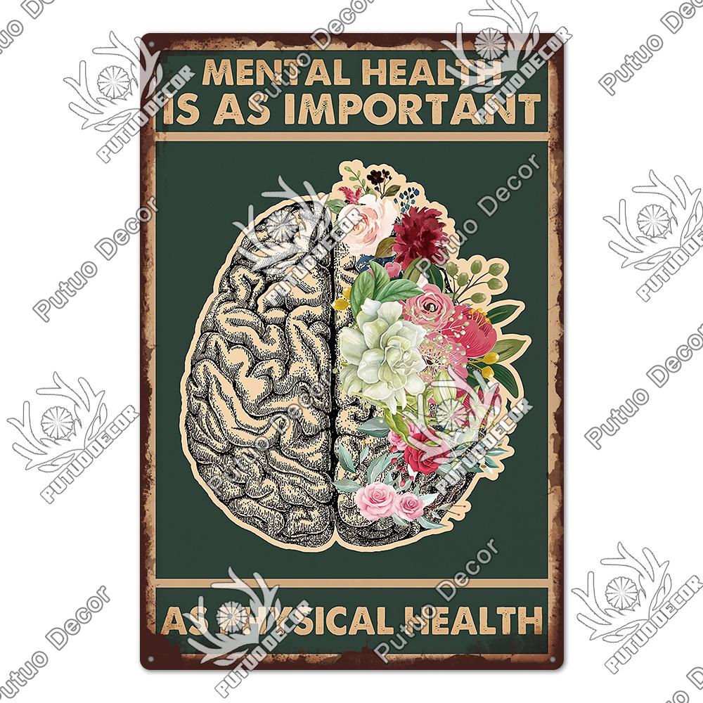 Putuo Decor Funny Cat Tin Sign Girls Flowers Vintage Plaque Metal Sign Retro Skeleton for Garden Farm Home Decoration Wall Decor