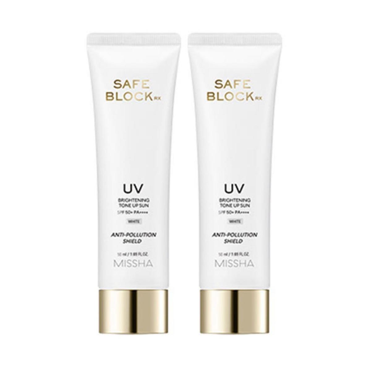 

Missha Safe Block RX Brightening Tone Up Sun SPF50+ PA++++ Radiance & UV Shield 50ml (Pack of 2)