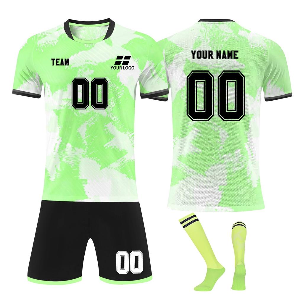Personalisierte T-Shirts Set Herren Mädchen Mit Nummer Benutzerdefinierte Fußballtrikots Für Jungen Trainingsanzug