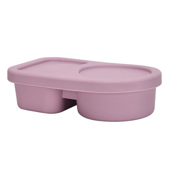 Gewürzbox aus lebensmittelechtem Silikon, 360° auslaufsicher, zwei Fächer, mikrowellengeeignet, gekühlte Aufbewahrungsbox