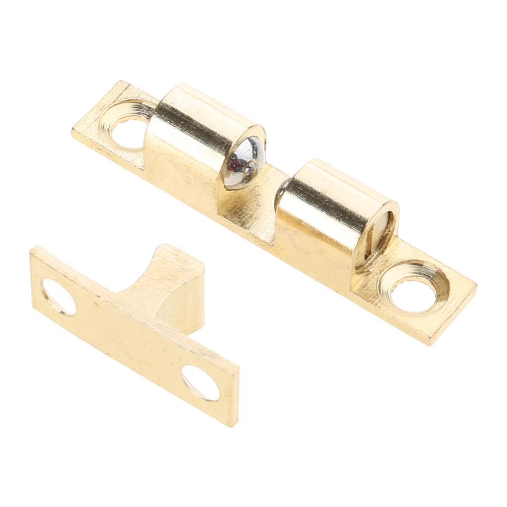 Adjustable Copper Double Ball- Spring Ball-Touching Buckle Furniture Latch- for Cabinet Bathroom Cupboards- Wardrobes