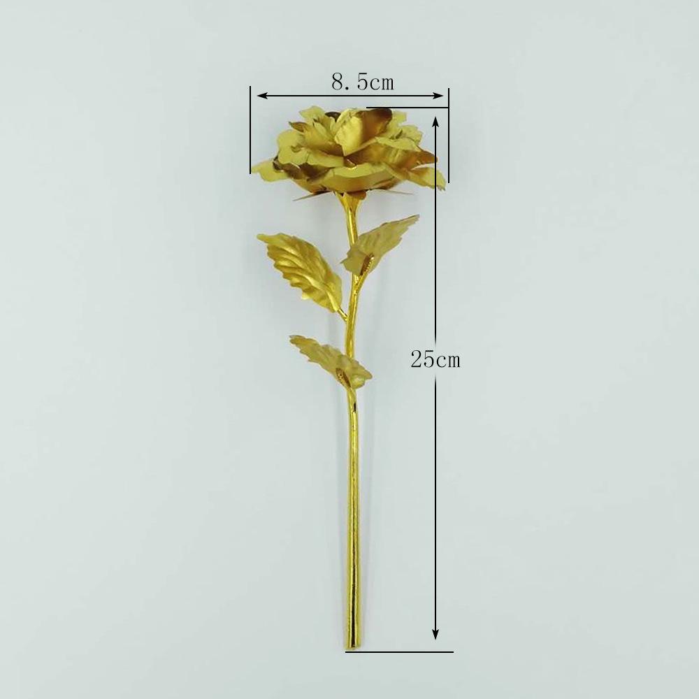 Gold Foil Single Stem Rose - Perfect Artificial Flower Gift for Valentine's, Mother's Day, Teacher's Day, or Christmas