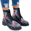 Digital Print Autumn Lady High Top Skull Pattern Boot  British PU Women's Fashion Tooling Boots Outfdoor Woman Ankle Booties