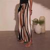 Women's High Waist Elastic Waist Abstract Print Pants Pleated Wide Leg Pants