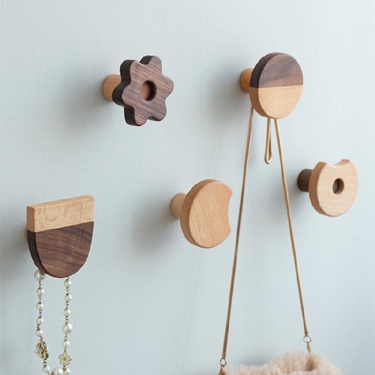 4pcs Multipurpose Florals Cabinet Knobs Sturdy Wood Handles Convenient for Childrens Room Dressers and Chests Use