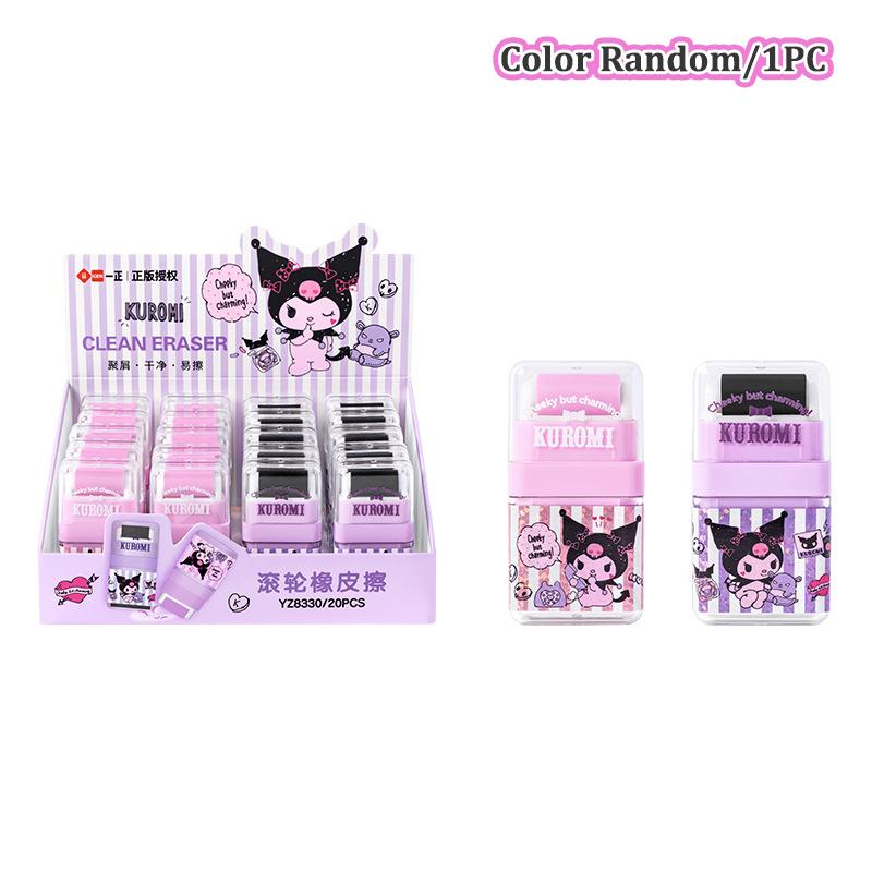 

Sanrio Kawaii Kuromi Cartoon Rubber Eraser With Roller Removable Cute Erasers For Kids School Office Supplies Gift Stationery