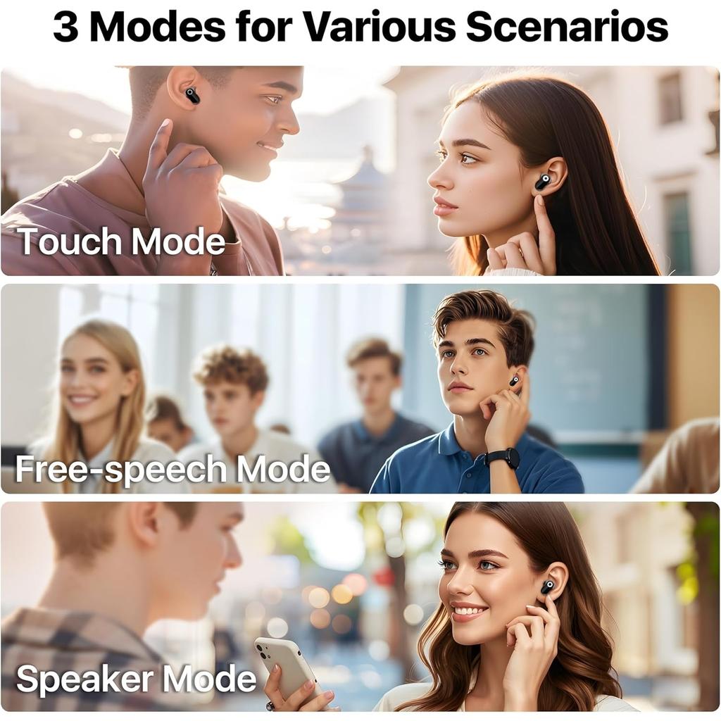 AI Language Translator Earbuds, OWS Real-Time 3-in-1 Translation Earphones 144 Languages & Accents Translation Headphone for Travel Business Learning