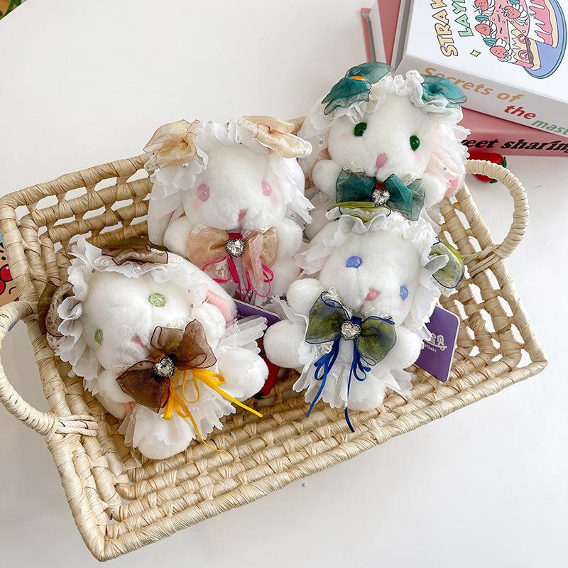 Super Cute Lolita Rabbit Plush Pendant for Best Friend Birthday Gift Sakura Rabbit Confession Doll Backpack Hanging Decoration