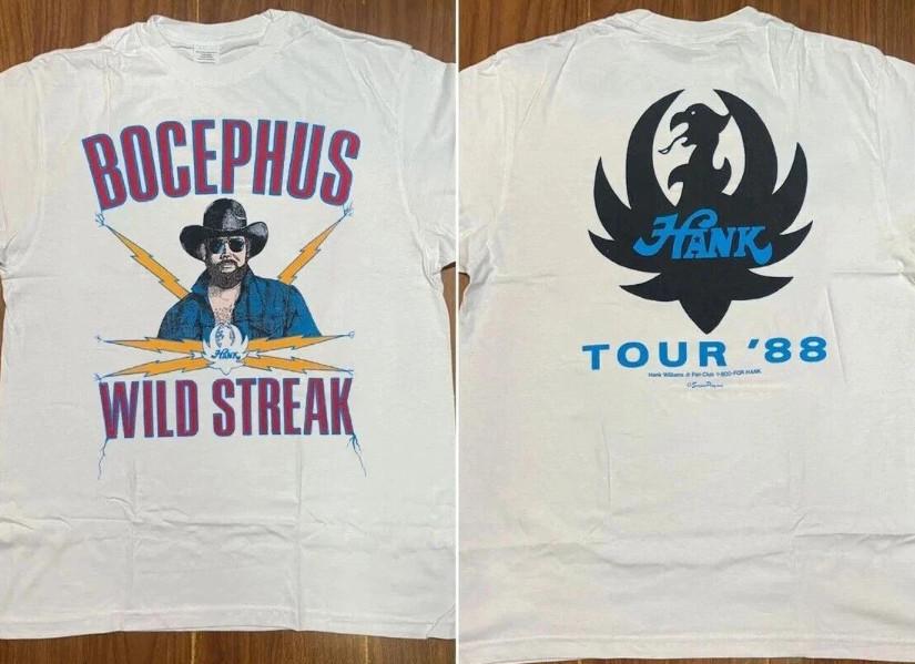 

Hank Williams Jr 1988 Bocephus Wild Streak Tour 88 Music Concert TShirt Gift Unisex T-Shirt XXL