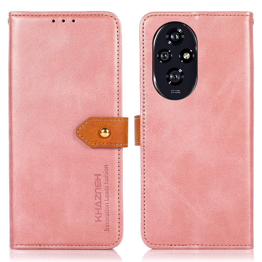 KHAZNEH For Honor 200 Pro 5G Case PU Leather Phone Cover Stand View Magnetic Clasp Protect