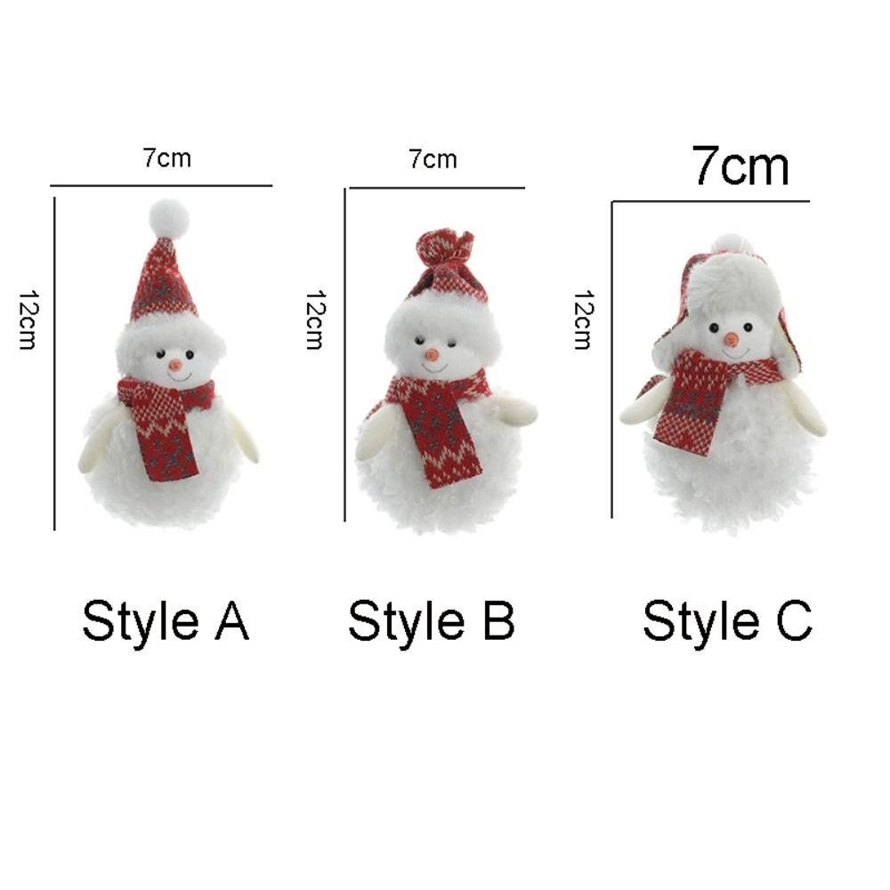 Cute Christmas Plush Snowman Pendant Xmas Ornament Christmas Tree Pendant  New Year