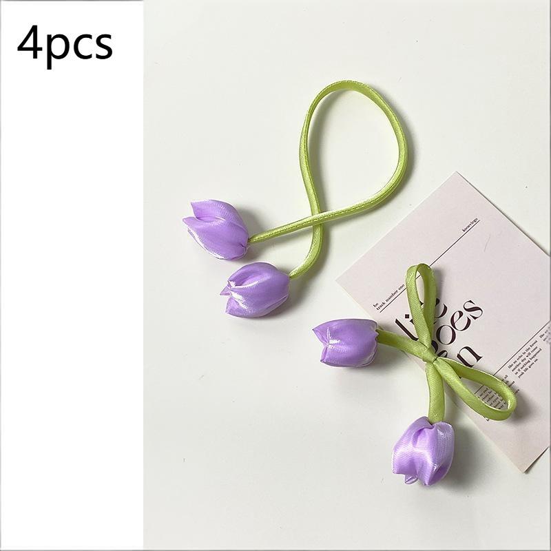 4PCS Adjustable Tulip Curtain Straps Elegant Beautifully Curtain Tieback Creative Fashion Elegant Curtains Tie Rope Living Room