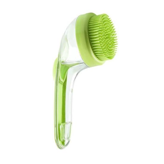 Dog Bath Brush 2-in-1 Dog Wash Scrubber with Soap And Shampoo Dispenser Pet Grooming Massage Brush for Long Short Haired Dogs Cats